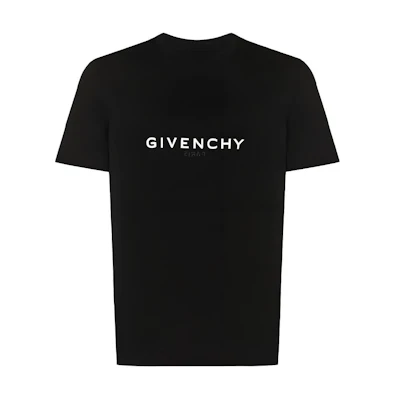 GIVENCHY SS22 Black Logo Print Crewneck Short Sleeve T-Shirt BM71653Y6BJ-001
