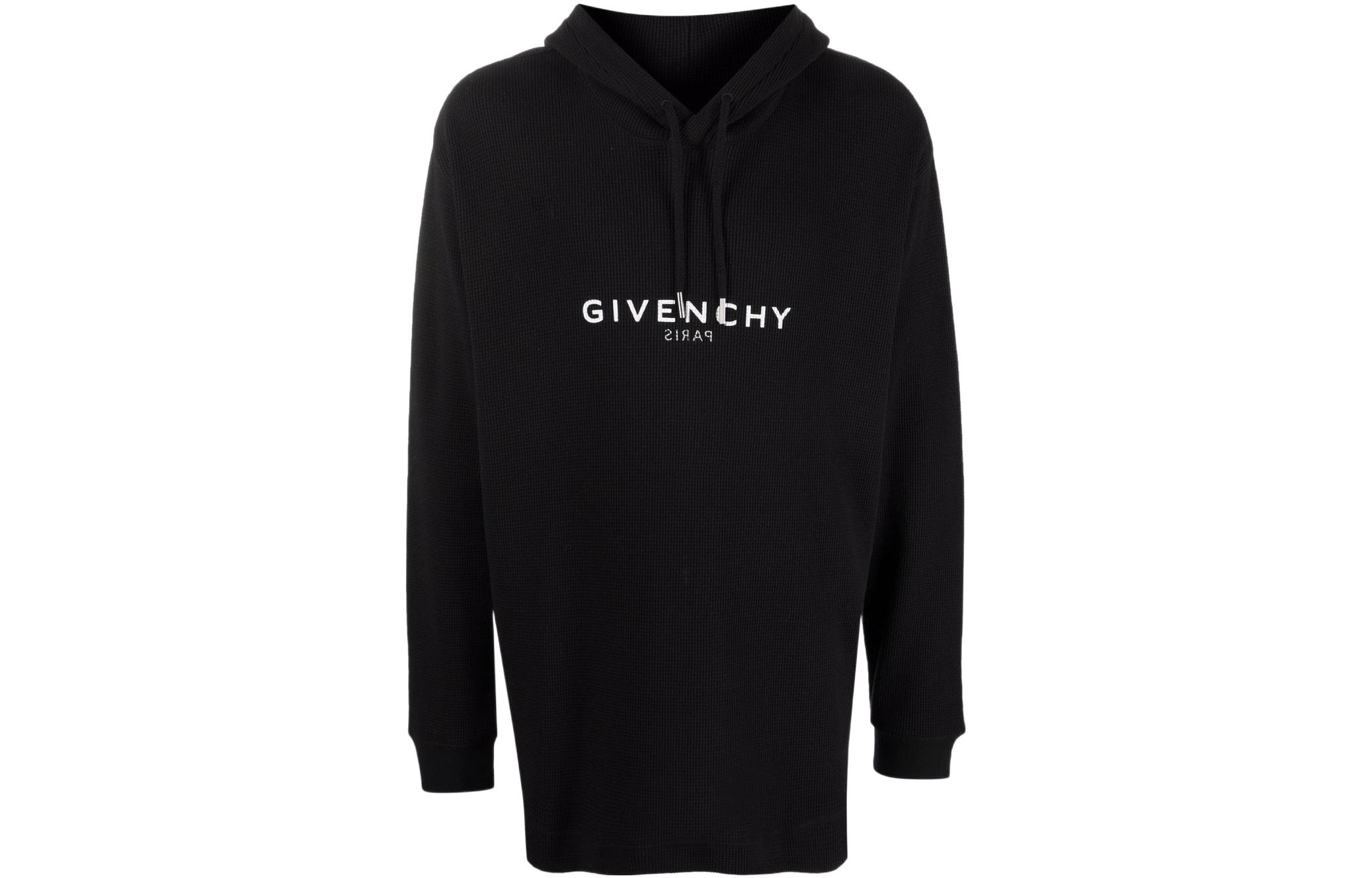 Givenchy SS22  Black Pullover Hoodie Long Sleeve Solid Color BMJ0E030RX-001