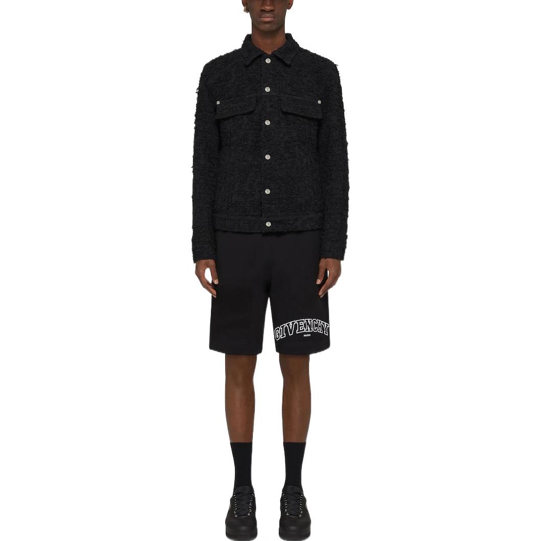 Lookbook Givenchy SS22  Black Relaxed Embroidered Logo Mid-Waist Shorts BM513V3Y78-001