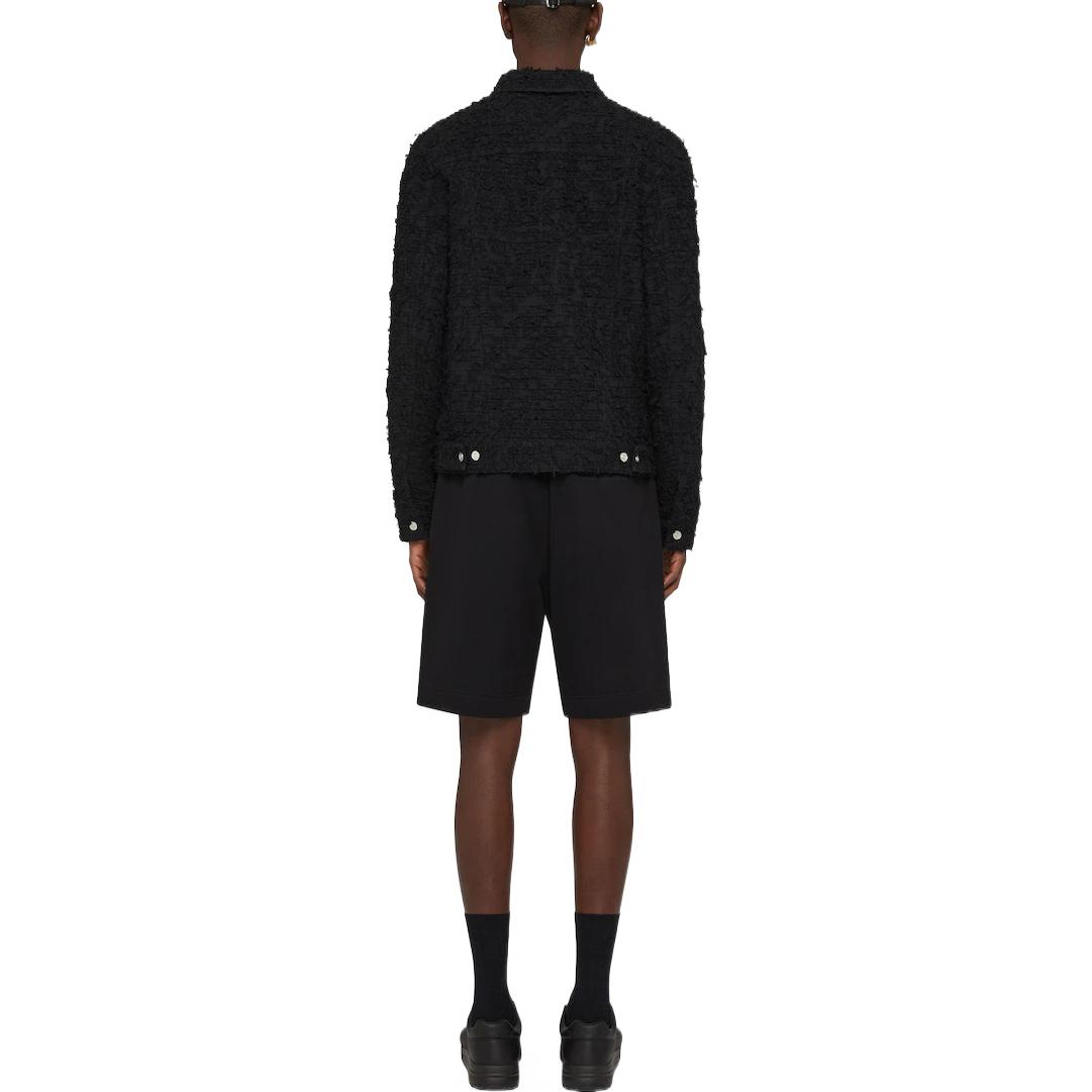 Shop Givenchy SS22  Black Relaxed Embroidered Logo Mid-Waist Shorts BM513V3Y78-001