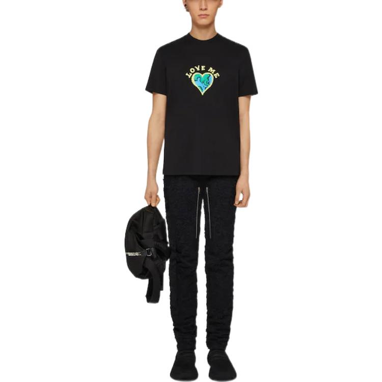 Givenchy SS22  Black Short Sleeve T-Shirt with Heart Logo Print. BM71DM3Y6B-001 圖 4
