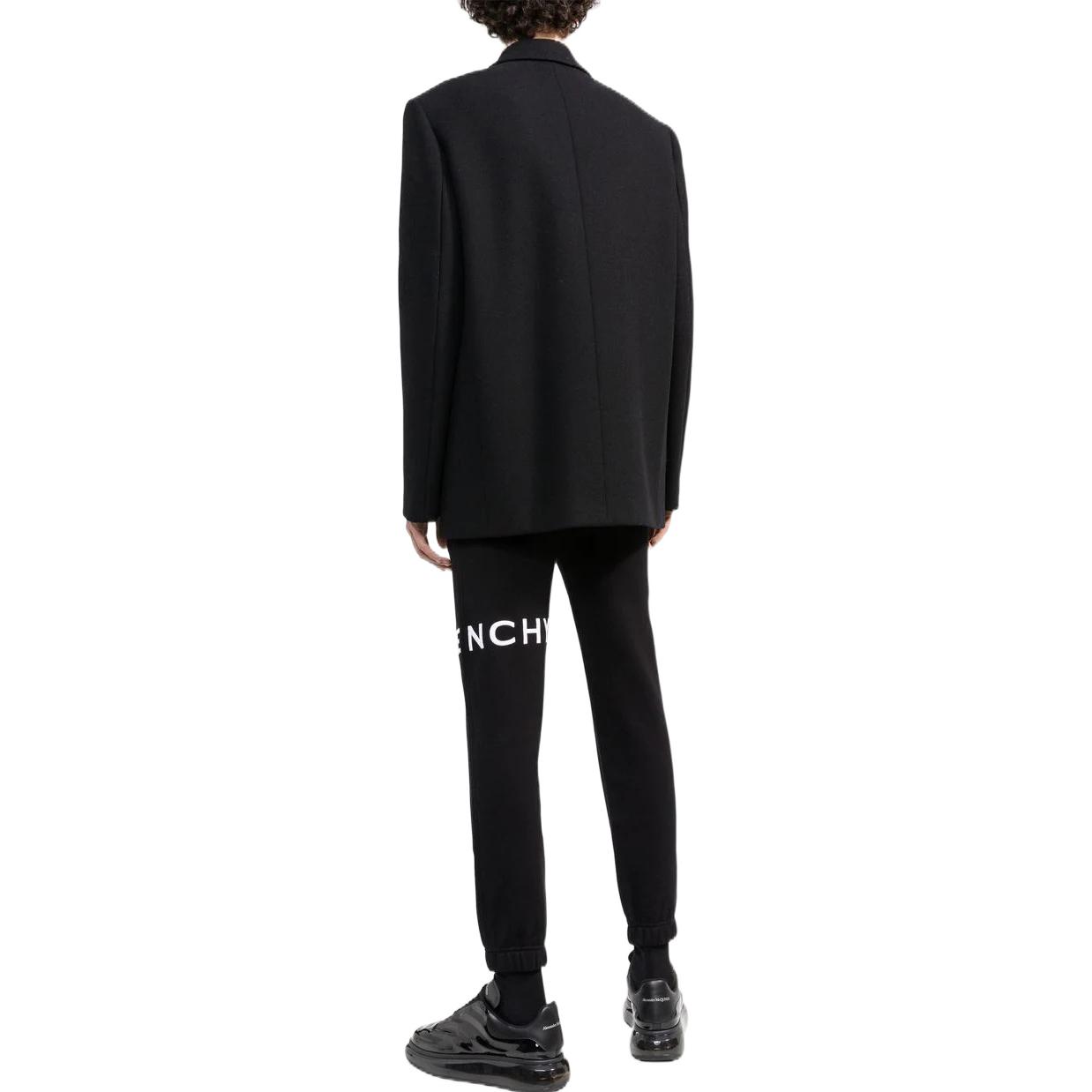 Shop 纪梵希 SS22 黑色徽标刺绣修身针织运动裤 BM51353Y78-001