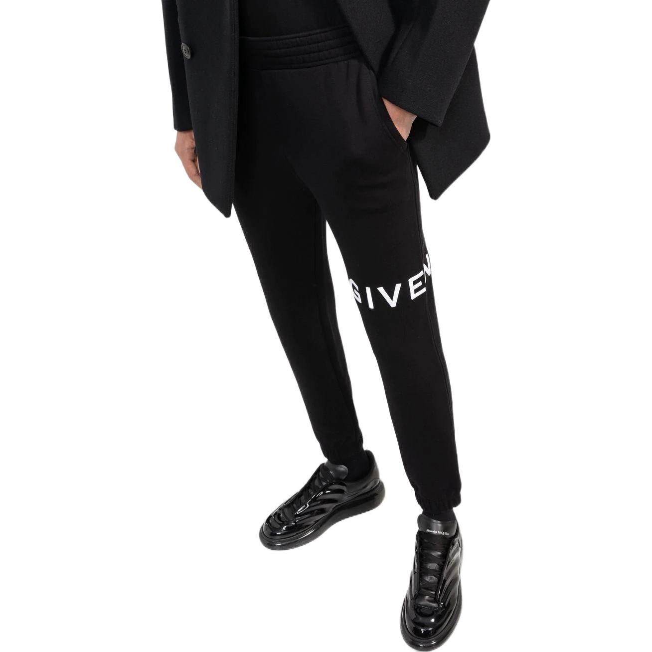 Purchase 纪梵希 SS22 黑色徽标刺绣修身针织运动裤 BM51353Y78-001