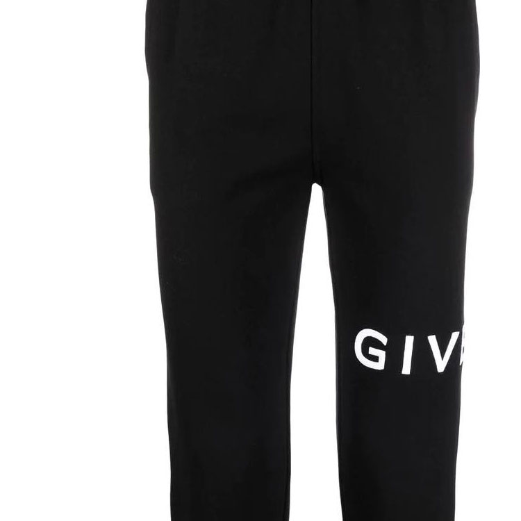 Sizing 纪梵希 SS22 黑色徽标刺绣修身针织运动裤 BM51353Y78-001