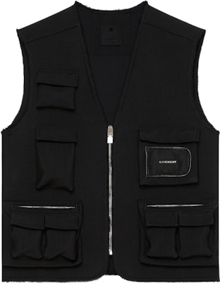 GIVENCHY SS22 Black V-Neck Multi-Pocket Vest BM00WV14AN-001 Order GIVENCHY SS22 Black V-Neck Multi-Pocket Vest BM00WV14AN-001