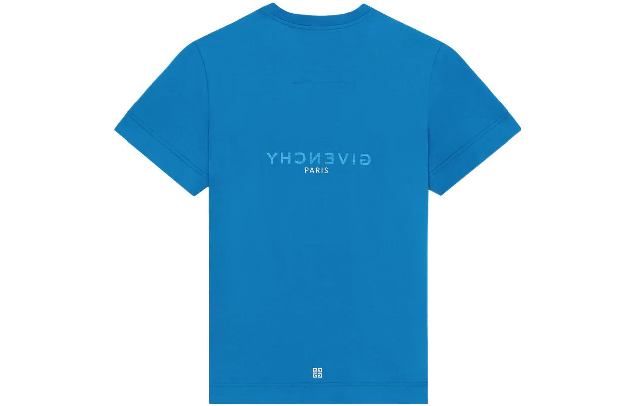 Lookbook GIVENCHY SS22 寬鬆版型藍色標誌印花T恤 BM71653Y6B-430