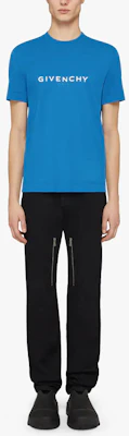 GIVENCHY SS22 寬鬆版型藍色標誌印花T恤 BM71653Y6B-430 Shop GIVENCHY SS22 寬鬆版型藍色標誌印花T恤 BM71653Y6B-430