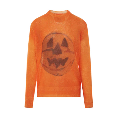 GIVENCHY SS22 Porcelain Geometric Print Long Sleeve Sweater Orange BM90JF4YAN-802