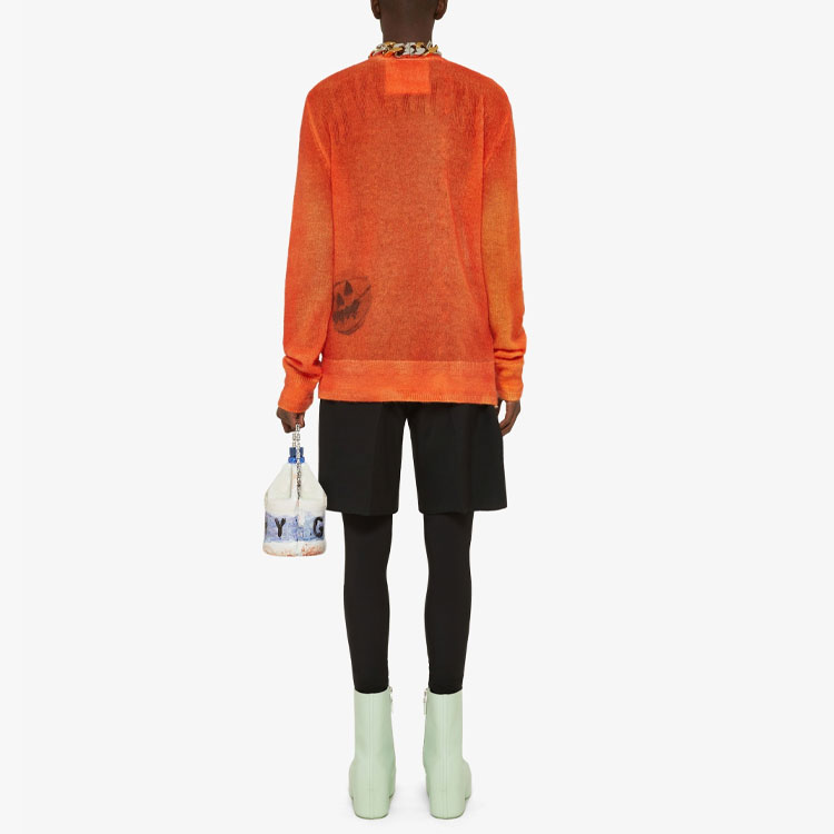 Shop GIVENCHY SS22 Sweater Lengan Panjang Motif Geometris Porcelain Orange BM90JF4YAN-802