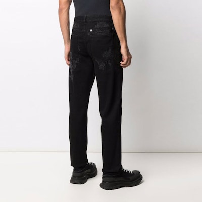 GIVENCHY SS22 Celana Jeans Hitam Slim Fit Distressed BM50ST50NY-001 Details for GIVENCHY SS22 Celana Jeans Hitam Slim Fit Distressed BM50ST50NY-001