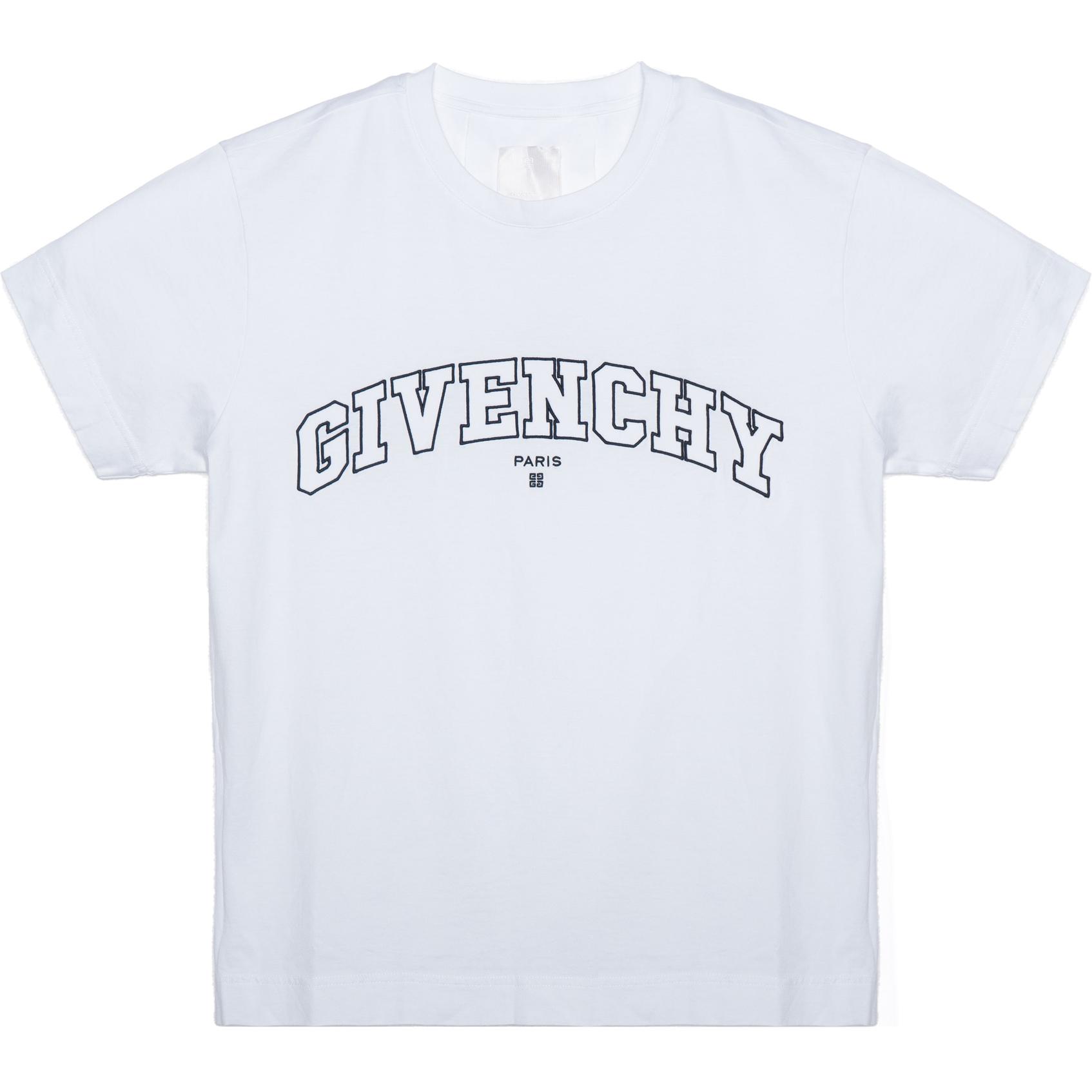 GIVENCHY SS22  White Embroidered Logo Short Sleeve T-Shirt BM71CW3Y6B-116 圖 2