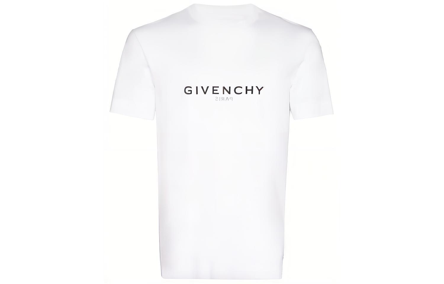 Order ジバンシィ SS22 ホワイト ロゴプリント 半袖 クルーネック Tシャツ BM71653Y6B-100