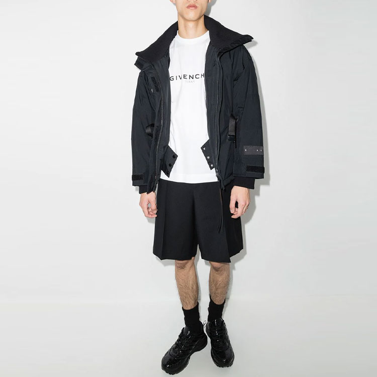 Shop ジバンシィ SS22 ホワイト ロゴプリント 半袖 クルーネック Tシャツ BM71653Y6B-100