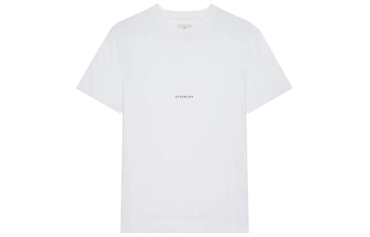 Givenchy SS22  White Slim-Fit Crewneck T-Shirt with Letter Print. BM71F83Y6B-100