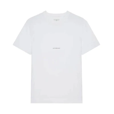 Givenchy SS22 White Slim-Fit Crewneck T-Shirt with Letter Print. BM71F83Y6B-100