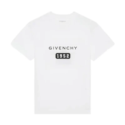 GIVENCHY SS22 White Slim-Fit T-Shirt with Letter Print. BM716G3Y87-100