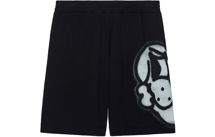 Order GIVENCHY SS22 黑色狗牌印花短褲 男款 休閒五分褲 BM50ZF3Y6V-001