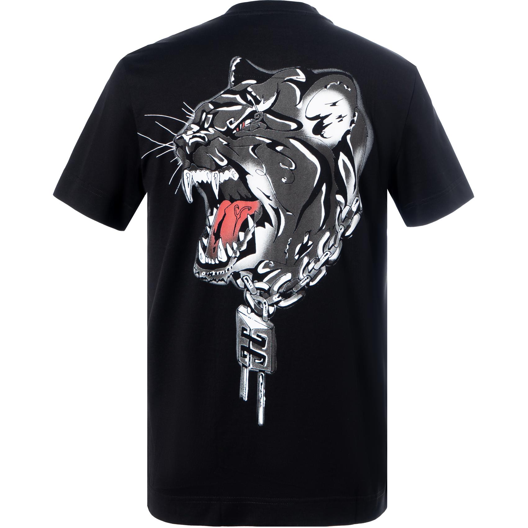 GIVENCHY SS22 Black  T-Shirt with Tiger Print and Solid Color Design. BM719C3Y6B-001 圖 3
