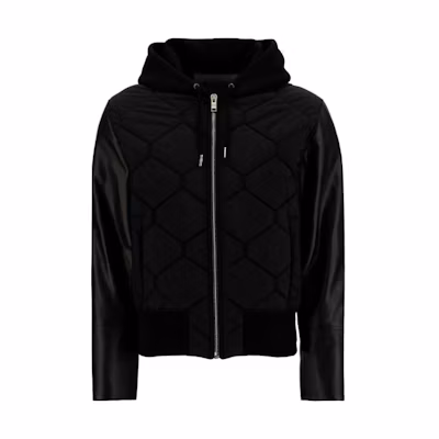 Givenchy SS22 Black Diamond Quilted Hooded Jacket BM00UX6Y0S-001