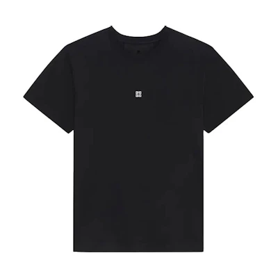 Givenchy SS22 Black Embroidered Logo Crewneck T-Shirt BM71DK3Y6B-001