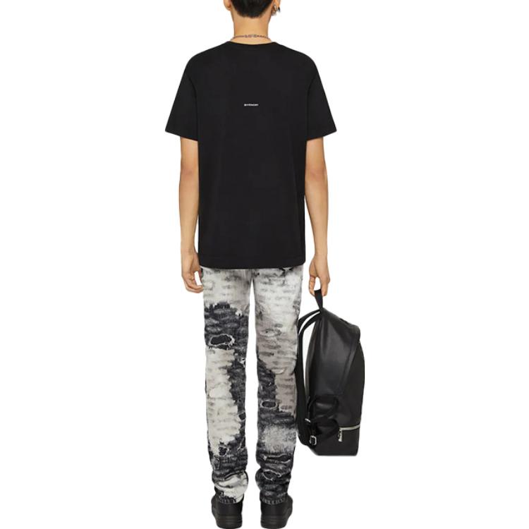 Details for Givenchy SS22 黑色刺繡Logo圓領T恤 BM71DK3Y6B-001
