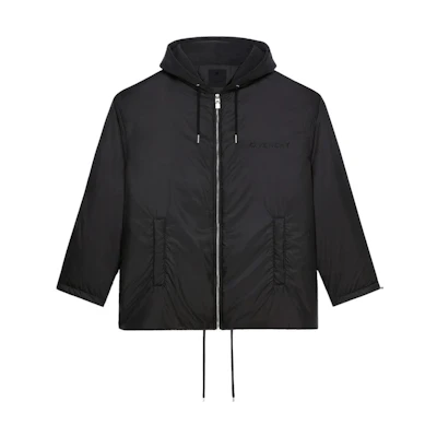 Givenchy SS22 Black Embroidered Logo Hooded Jacket BM00VQ1445-001