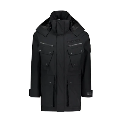 Givenchy SS22 Black Solid Color Zip Pocket Hoodie Jacket Men’s BM00821Y5F-001
