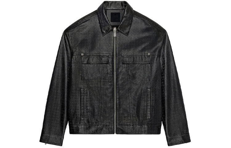 Givenchy SS22 Black Solid Logo Zip-Up Jacket BM00UY6Y0R-001