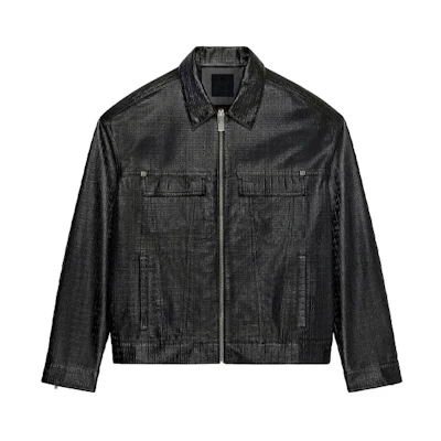 Givenchy SS22 Black Solid Logo Zip-Up Jacket BM00UY6Y0R-001