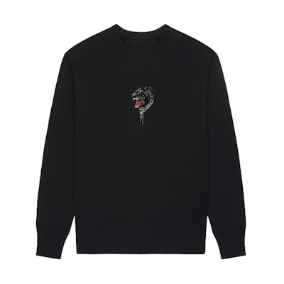 Givenchy SS22 Black Tiger Print Crewneck Sweatshirt BMJ0EW3Y6V-001