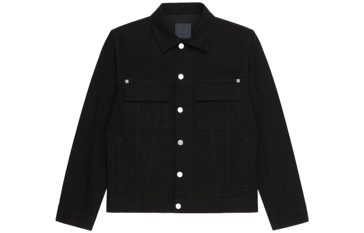 Givenchy SS22 Black Tiger Print Denim Jacket BM00Q65Y21-001