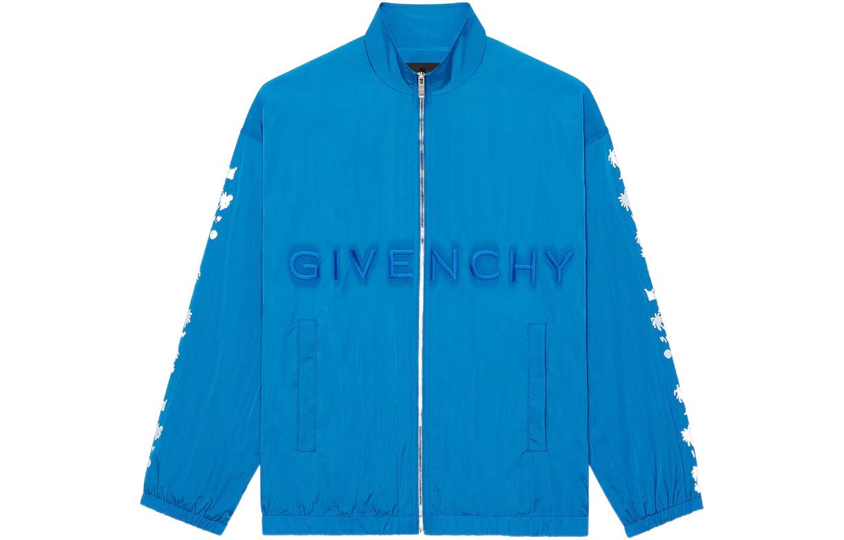 Givenchy SS22 Blue Jogger Jacket with Embroidered Logo BM00WQ149F-490
