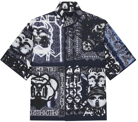 Givenchy Kemeja Lengan Pendek Biru SS22 dengan Desain Motif Hewan. BM60RK144X-461 Buy Givenchy Kemeja Lengan Pendek Biru SS22 dengan Desain Motif Hewan. BM60RK144X-461