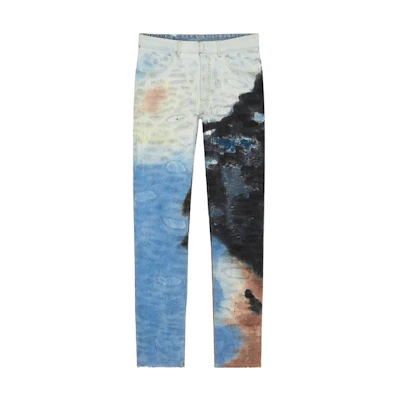GIVENCHY SS22 Blue Tie-Dye Distressed Straight-Leg Jeans for Men. BM50ST5Y2J-461
