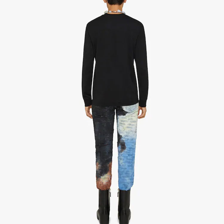 Shop ジバンシィ SS22 ブルー タイダイ ダメージ ストレートレッグ ジーンズ メンズ BM50ST5Y2J-461