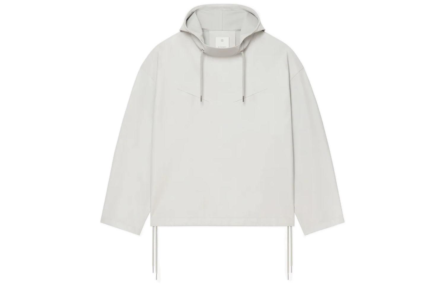 Givenchy SS22 Cloud Gray Lambskin Leather Hoodie BM00W26Y0U-057