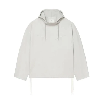 Givenchy SS22 Cloud Gray Lambskin Leather Hoodie BM00W26Y0U-057