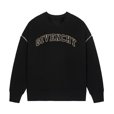 Givenchy SS22 Detachable Sleeve Logo Sweatshirt Black Crewneck BMJ0ER3Y69-001