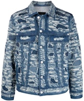 GIVENCHY SS22 Distressed Denim Jacket Blue Fashion BM00Q650QC-420 GIVENCHY SS22 Distressed Denim Jacket Blue Fashion BM00Q650QC-420