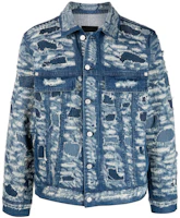 Order GIVENCHY SS22 Distressed Denim Jacket Blue Fashion BM00Q650QC-420