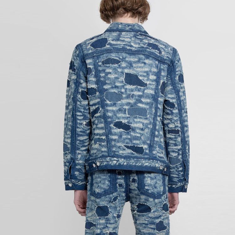 Shop 지방시 SS22 디스트레스 데님 자켓 블루 패션 BM00Q650QC-420
