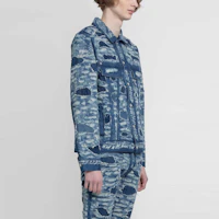 Purchase GIVENCHY SS22 Distressed Denim Jacket Blue Fashion BM00Q650QC-420