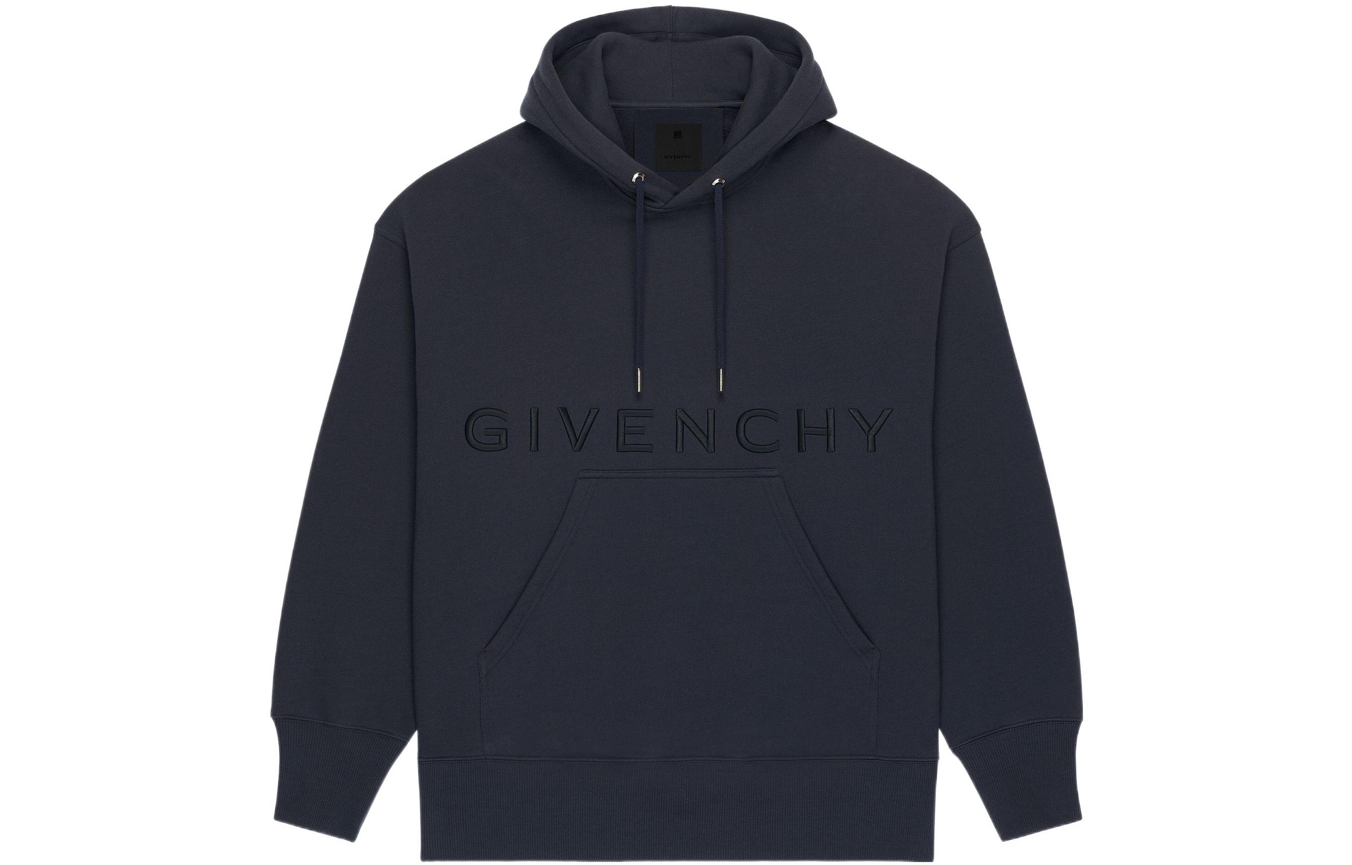 Givenchy SS22 Embroidered Logo Hoodie Blue () BMJ0CQ3Y6V-403