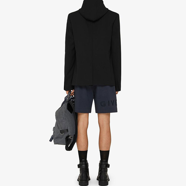 Shop Givenchy SS22 Embroidered Logo Straight Fit Casual Shorts Blue . BM50WC3Y6U-403