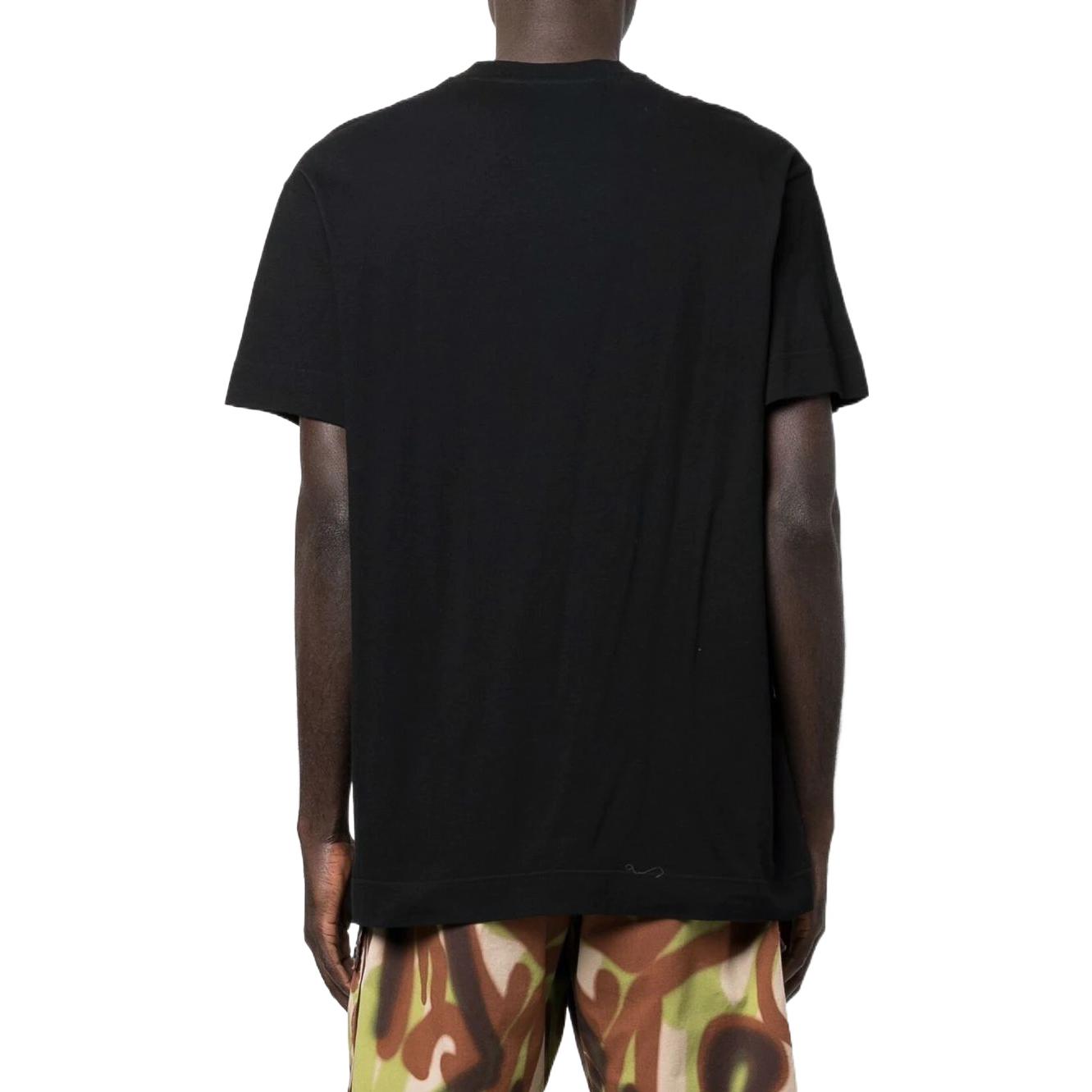 Shop Givenchy SS22 字母印花寬鬆版型圓領T恤 黑色 BM718W3Y6D-001