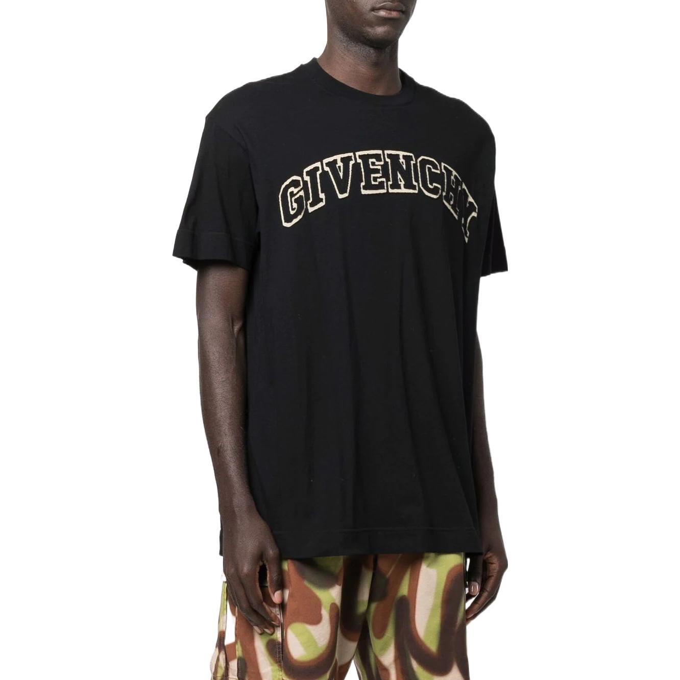Purchase Givenchy SS22 字母印花寬鬆版型圓領T恤 黑色 BM718W3Y6D-001