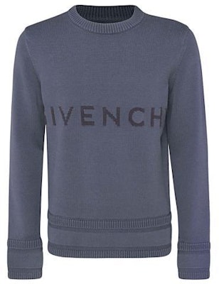 Givenchy SS22 Logo Intarsia Pullover Sweater Dark Teal BM90G9401M-464 Order Givenchy SS22 Logo Intarsia Pullover Sweater Dark Teal BM90G9401M-464