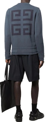 Givenchy SS22 Logo Intarsia Pullover Sweater Dark Teal BM90G9401M-464 Lookbook Givenchy SS22 Logo Intarsia Pullover Sweater Dark Teal BM90G9401M-464