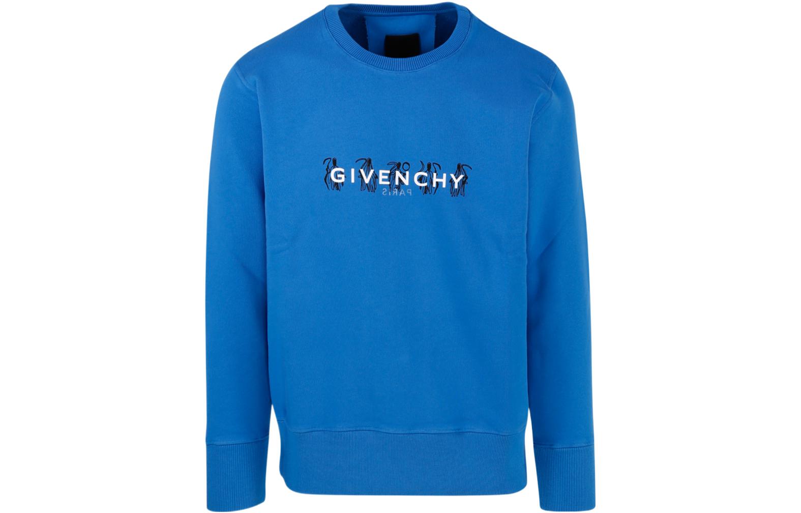 Givenchy SS22 Logo Letter Print Crewneck Sweatshirt Blue - BMJ0G43Y6V-430