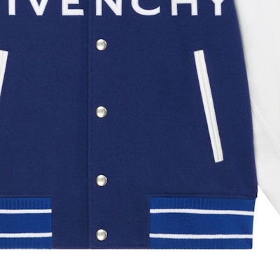GIVENCHY SS22 Logo Print Bomber Jacket Blue Fashion BM00XY6Y16-114 Sizing GIVENCHY SS22 Logo Print Bomber Jacket Blue Fashion BM00XY6Y16-114